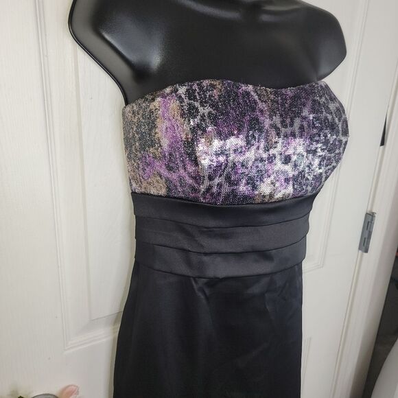 David's Bridal leopard print strapless formal mini dress size 12 - Picture 2 of 8